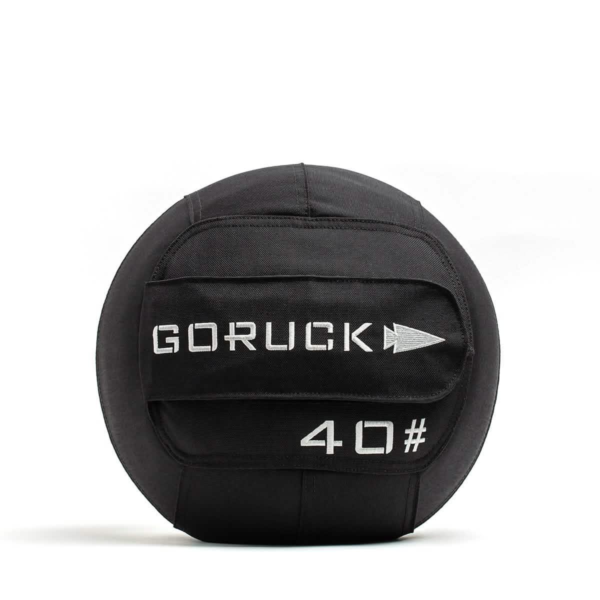 GORUCK 40 pound black ruck training sandbag with logo, ideal for rucking workouts