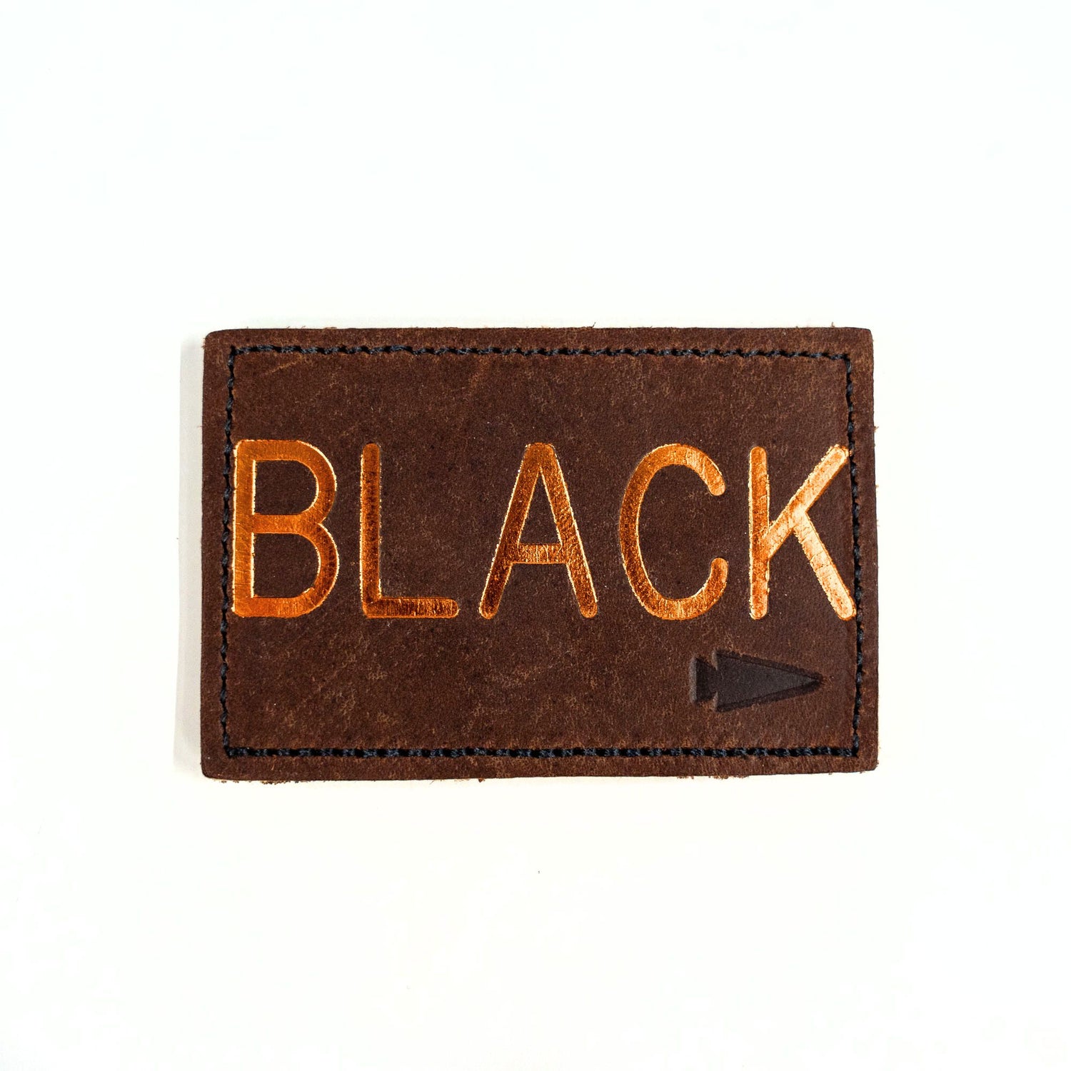 The Patch - Custom Leather Monogram is a brown leather patch, personalized with