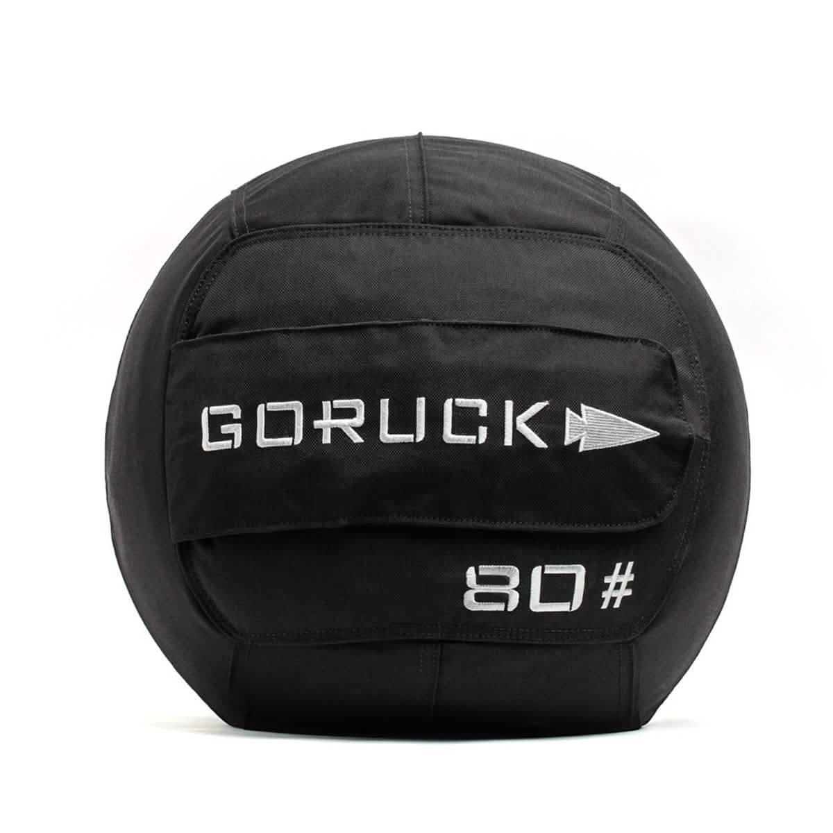 Black GORUCK sandbag with “GORUCK” and “80” text on the front.