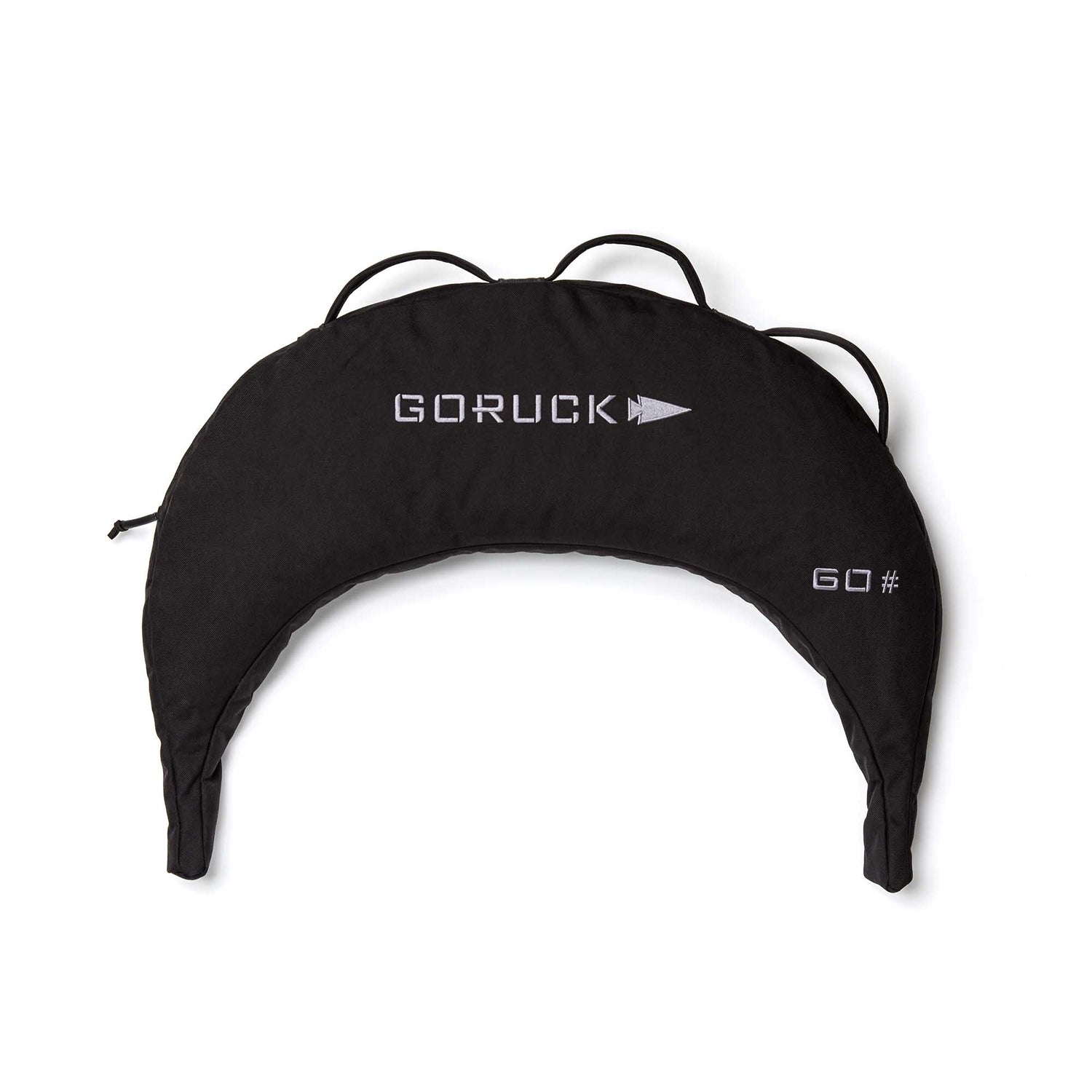 The Bulgarian Sandbag features a reinforced black design with handles, a crescent shape for versatile workouts, and a white
