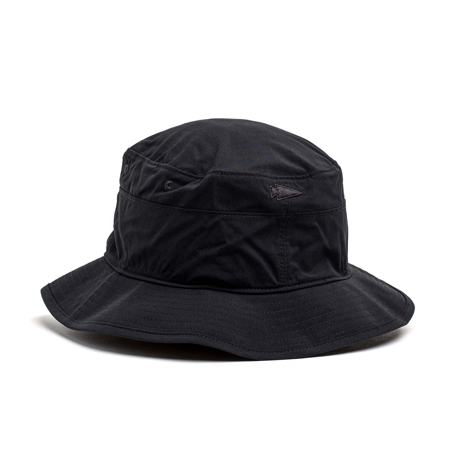 GORUCK black boonie hat with black spearhead patch, outdoor rucking gear, size L