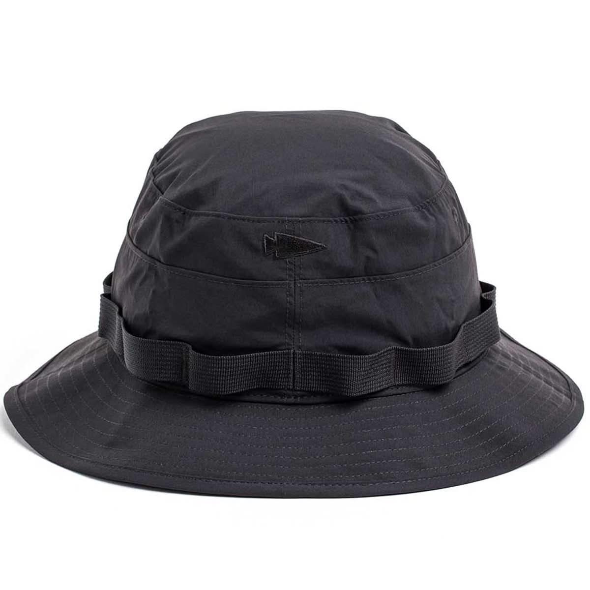GORUCK black boonie hat with webbing and patch panel, tough outdoor rucking gear