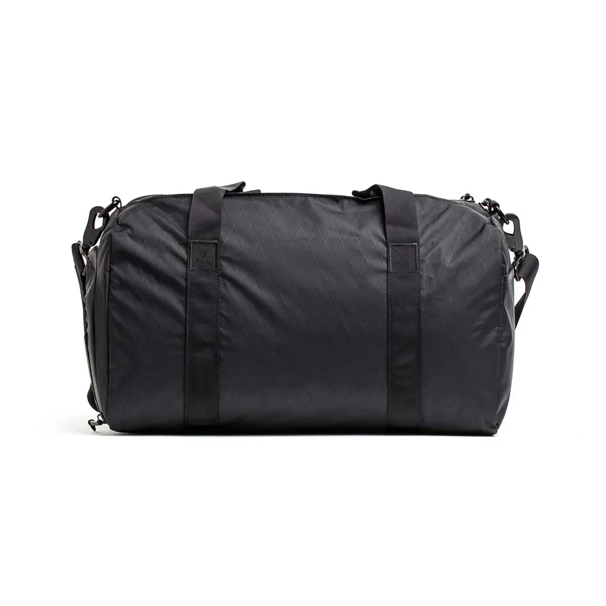 GORUCK black gym bag with shoulder strap, durable XPAC material, rugged rucking gear