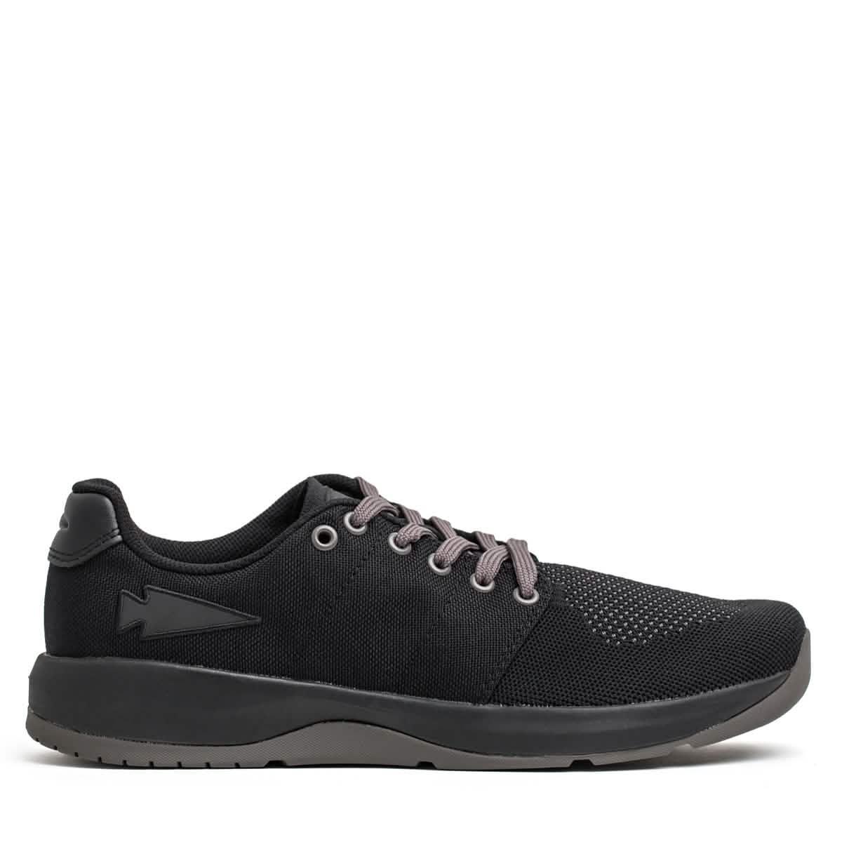 GORUCK Lead Ballistic Trainer black rucking shoe with charcoal laces and reflective design