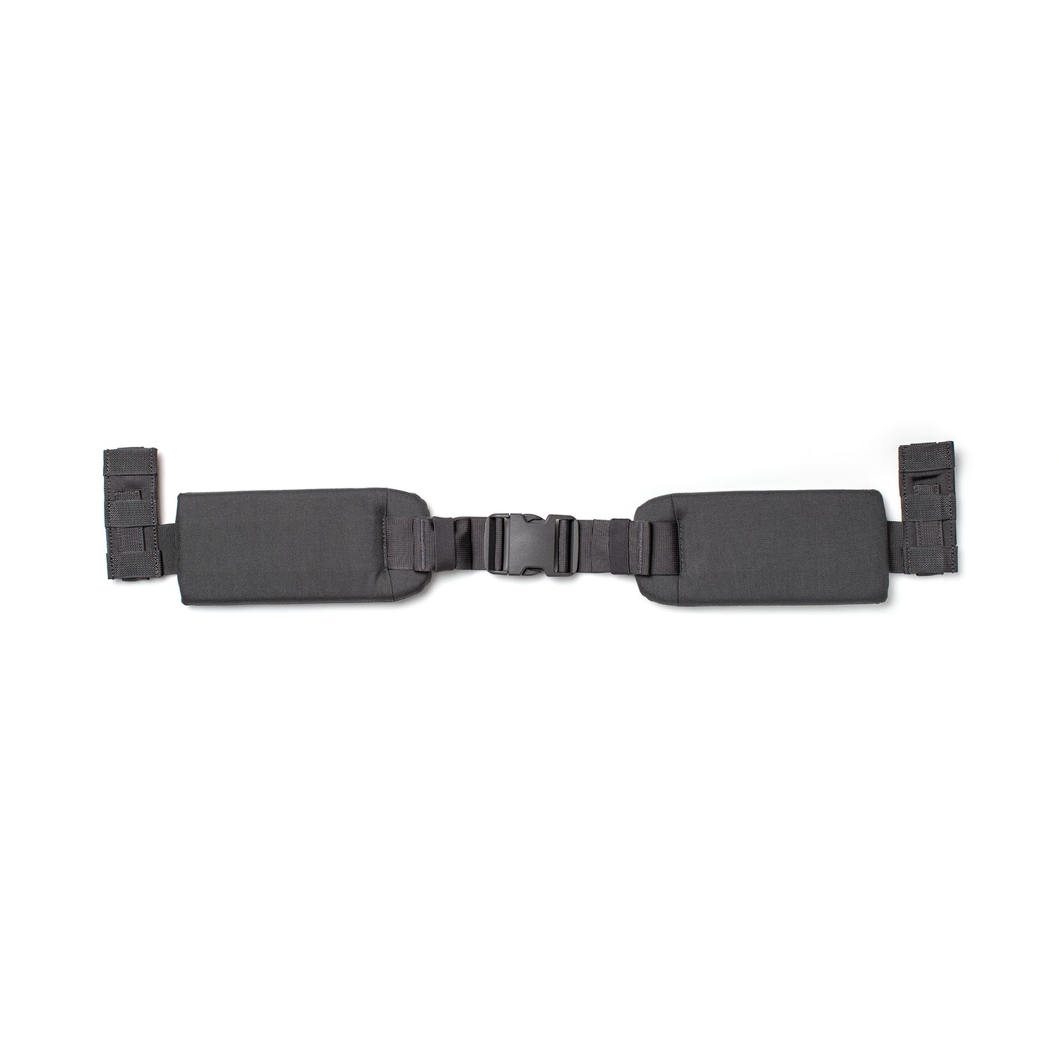 The Padded Hip Belt, essential for rucksack comfort, features a central buckle and side straps, shown flat on a white background. It enhances support and comfort during rucking.