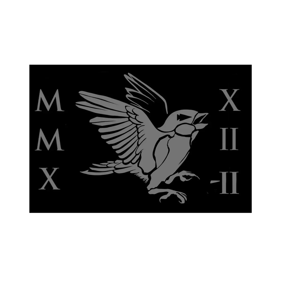 GORUCK Tribe 2022 patch featuring a gray bird in flight and Roman numerals on a black background