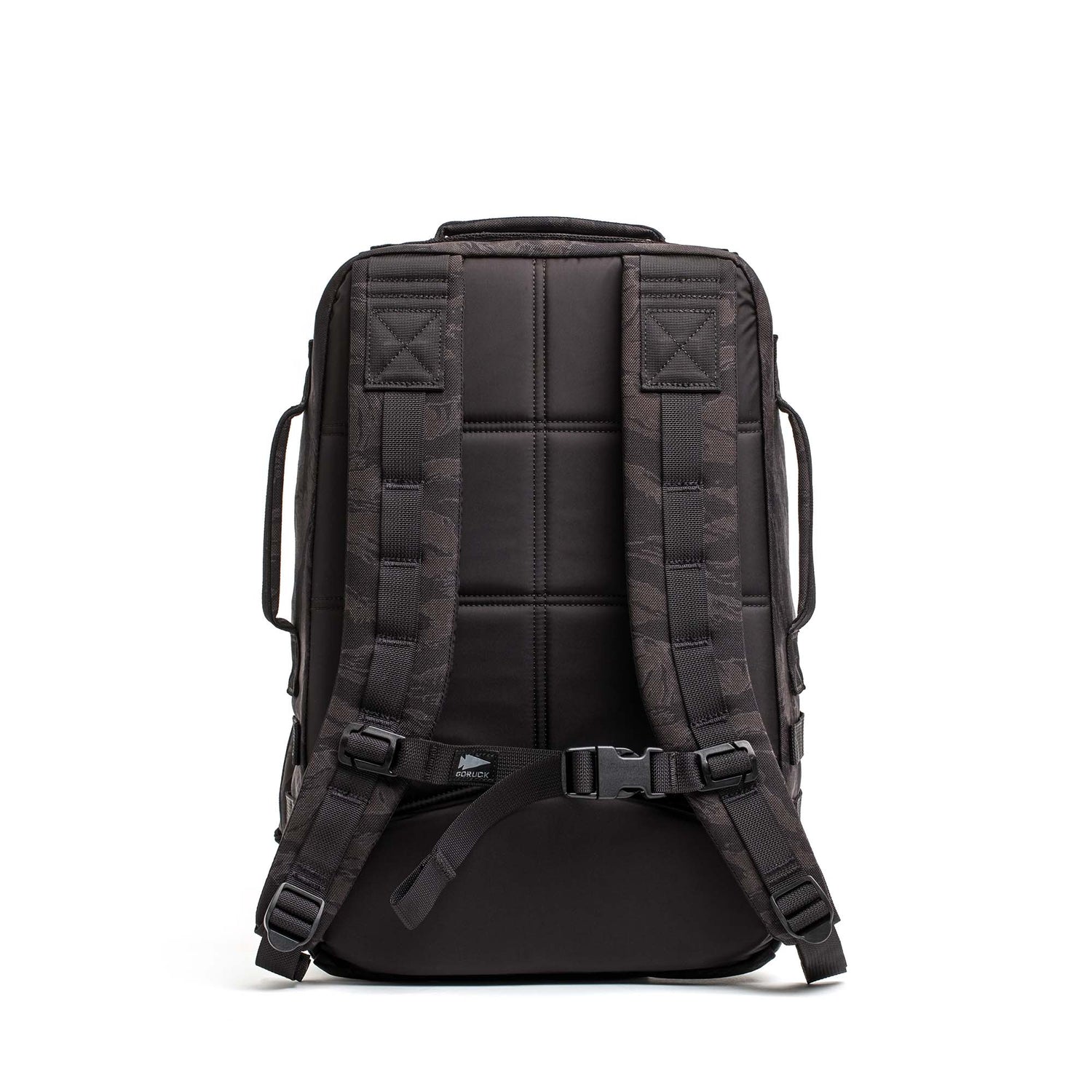 Back view of the Rucker 5.0, featuring padded shoulder straps, lumbar support, and a chest buckle—perfect for rucking or everyday use.