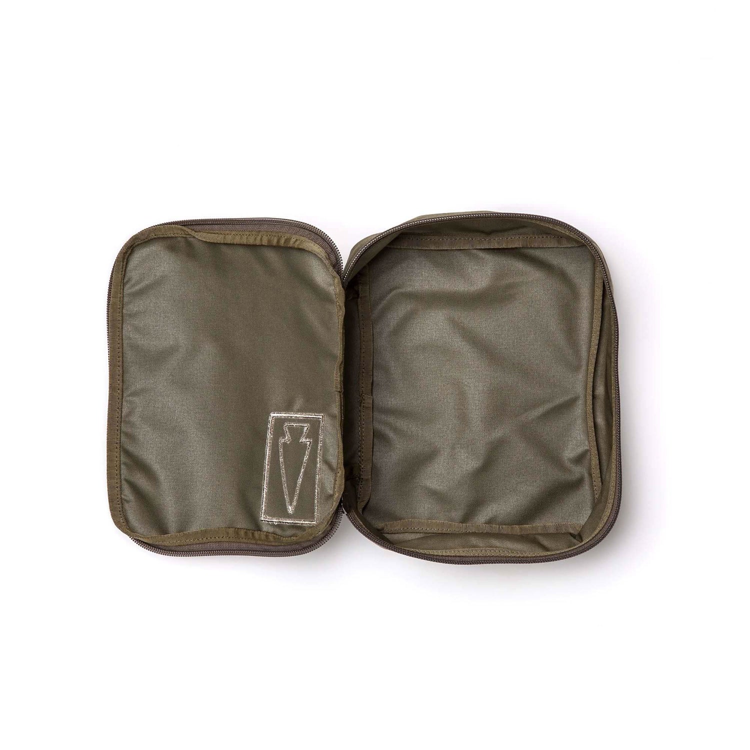 GORUCK Shadow Pocket Ranger Green open pouch with durable fabric and interior logo patch