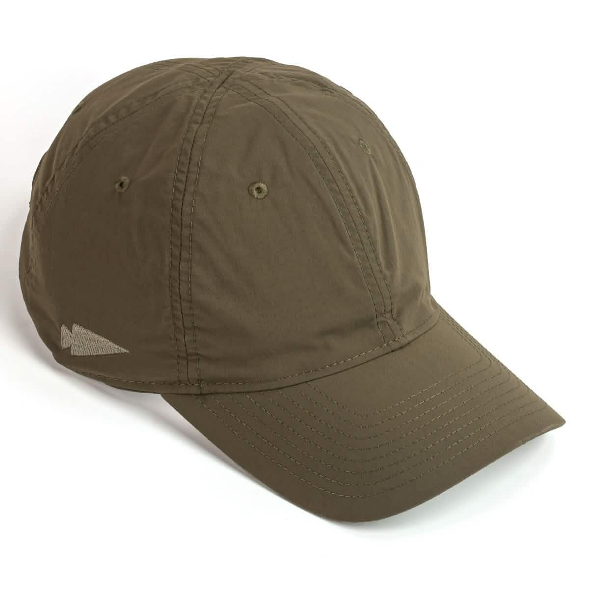 GORUCK olive green ranger cap with subtle side patch, tough rucking hat on white background