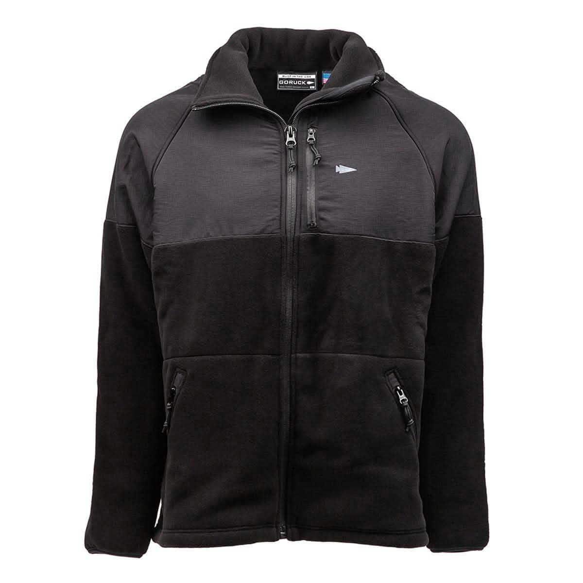 GORUCK Task Force Dagger black jacket with zip pockets and logo on chest, rugged rucking gear