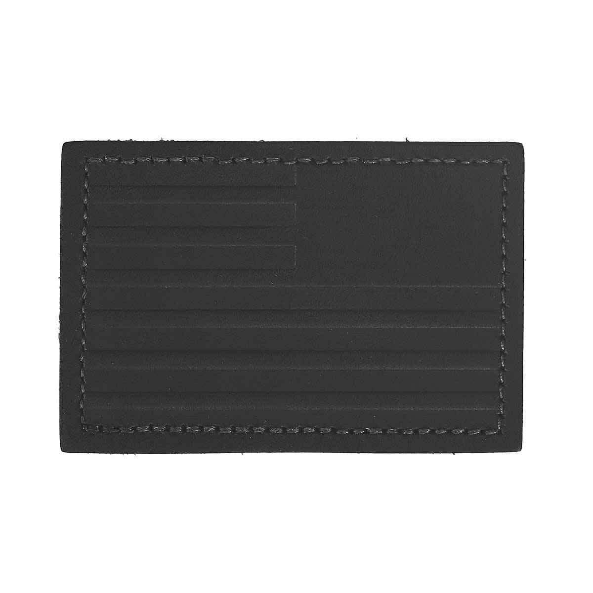 GORUCK black leather reverse American flag patch with stitched border
