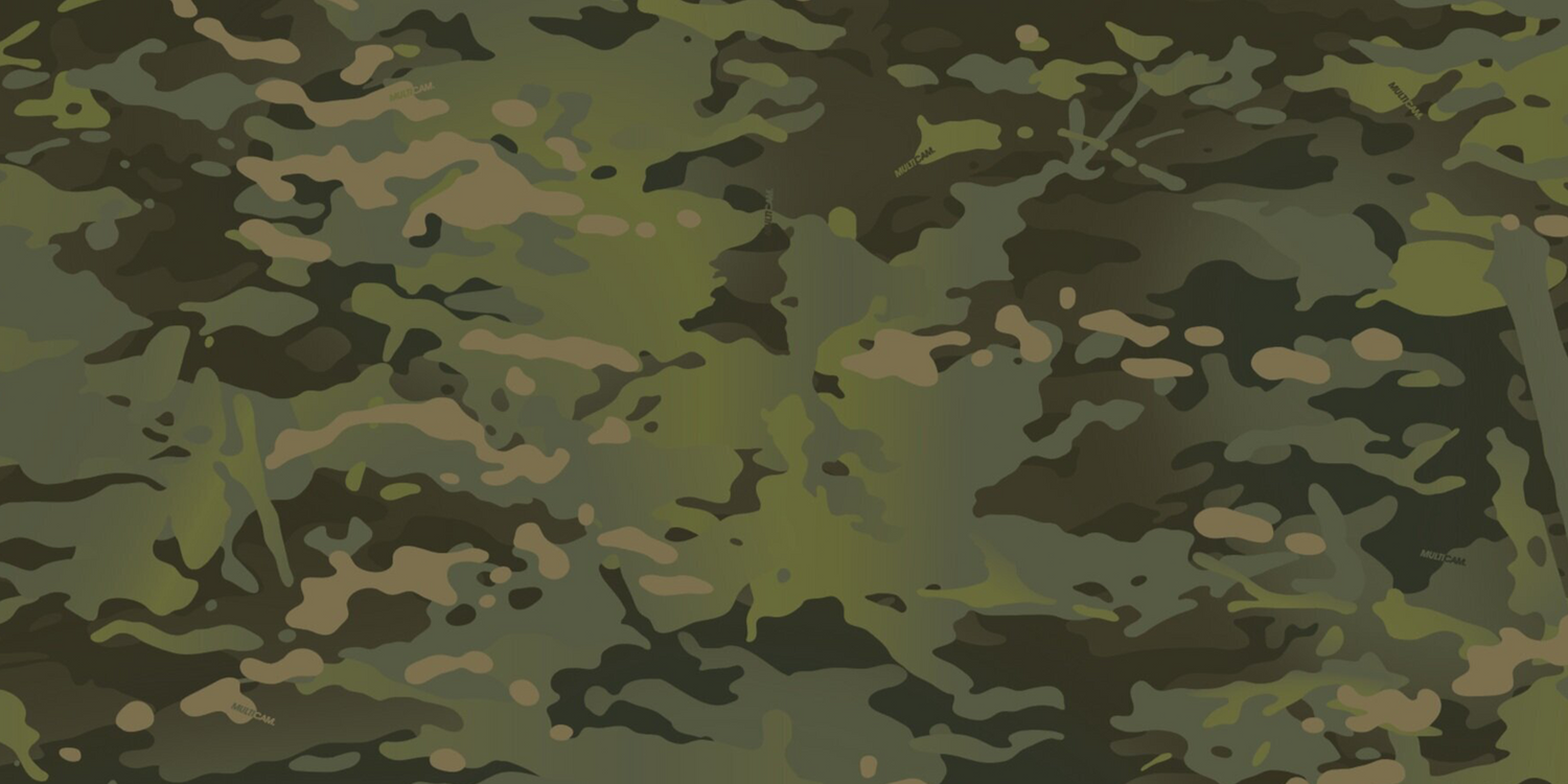 GORUCK green camouflage pattern background, military-inspired rucking gear visual