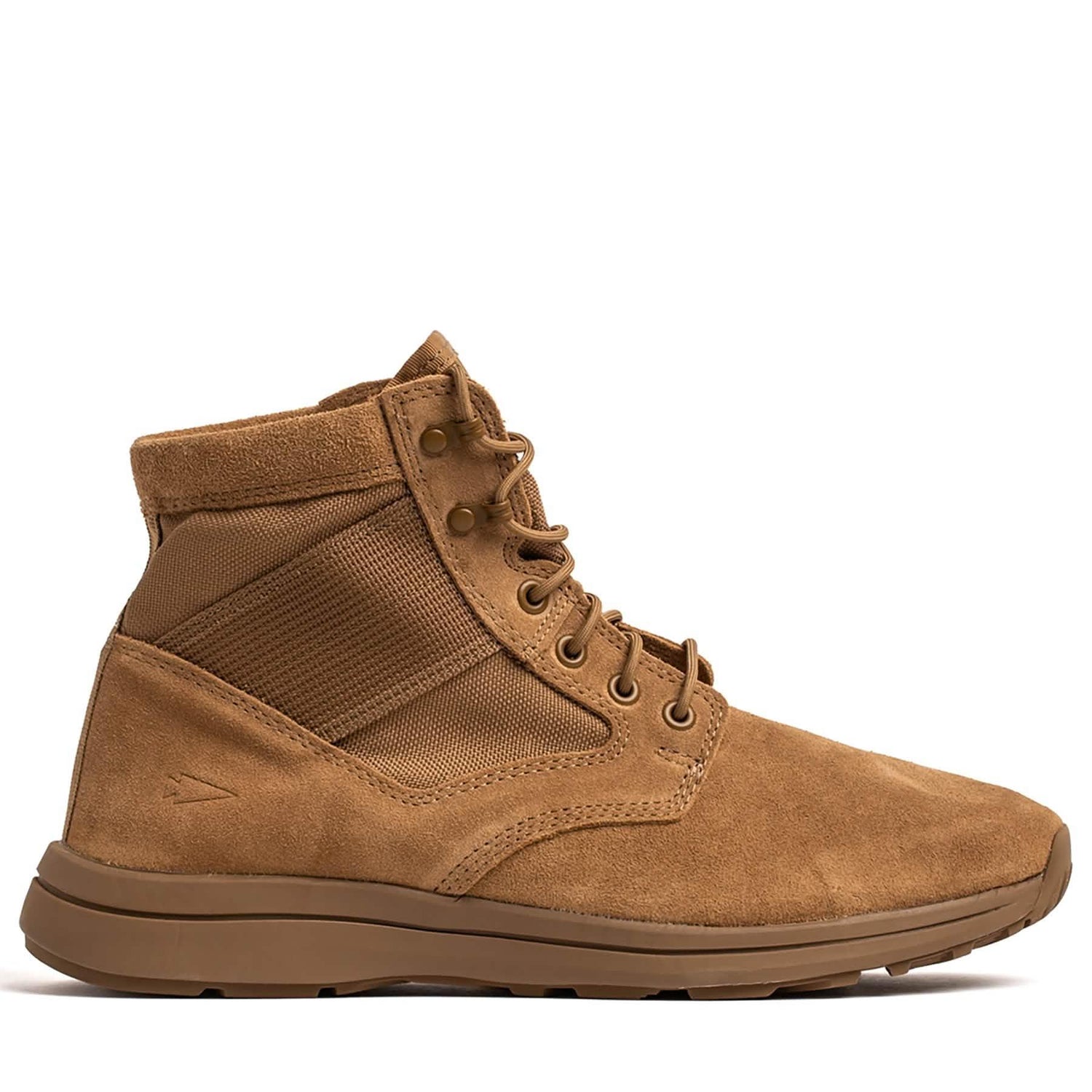 GORUCK brown suede and canvas rucking boot with rugged sole for outdoor gear