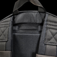 GORUCK black rucksack close-up showing durable straps and reinforced stitching