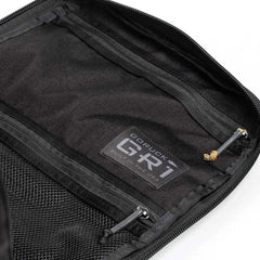 GORUCK GR1 backpack interior showing durable black mesh and zippered pockets