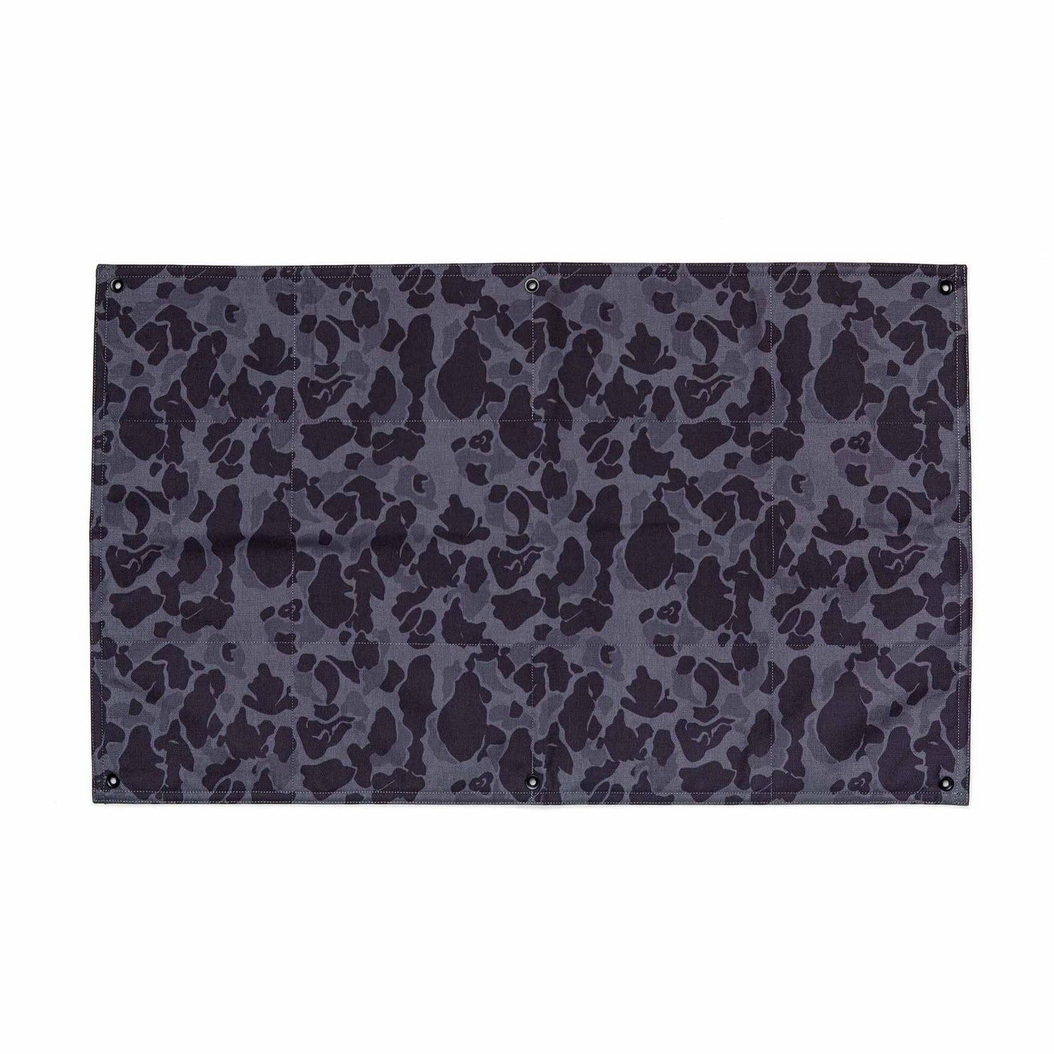 GORUCK black camo utility mat with reinforced grommets for rugged rucking gear
