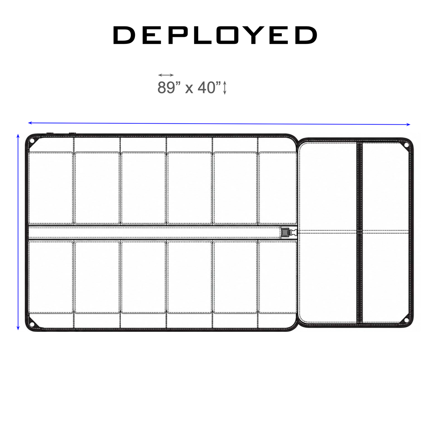 Diagram of a deployed Shooting Mat (89