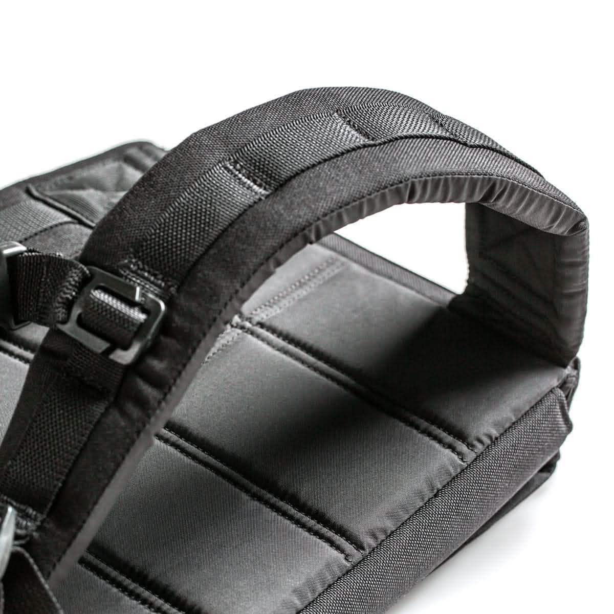 GORUCK 45lb Ruck Plate Carrier close-up showing padded straps and heavy-duty stitching