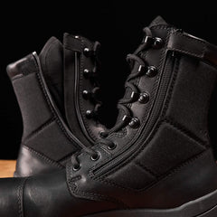 GORUCK black rucking boots with sturdy laces, rugged side zippers, and durable nylon panels