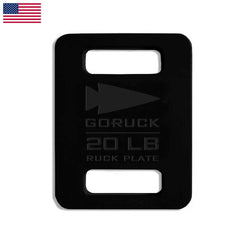 Black Basic Rucker + FREE Plate, designed for weighted training with two slots, shown on a white background and a small US flag in the corner.