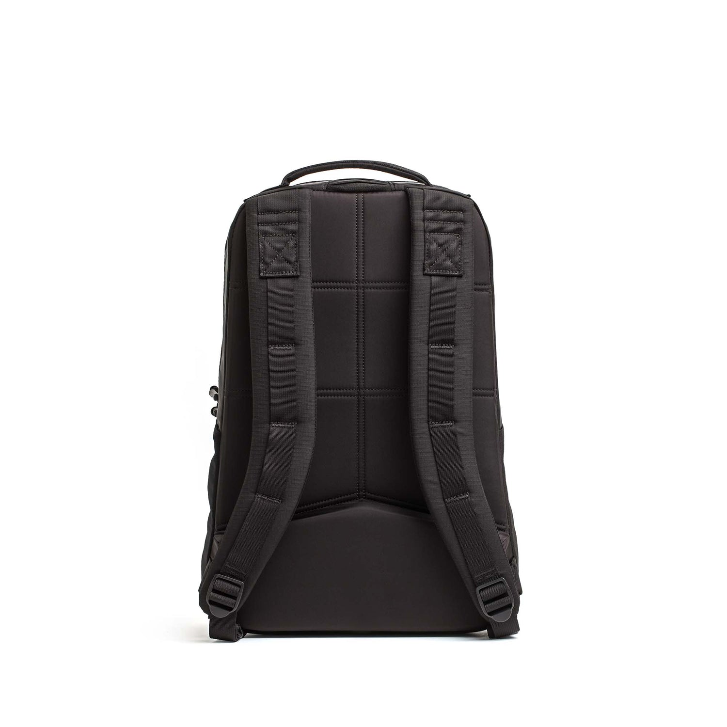 The Basic Rucker is shown from the back on a white background, featuring padded shoulder straps and a top handle—ideal for rucking with a ruck plate or for use as your everyday backpack.