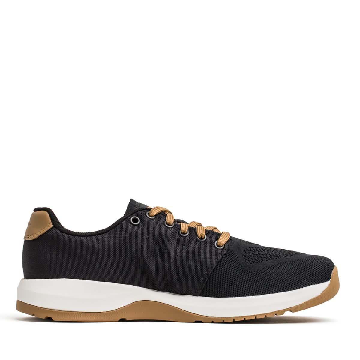 GORUCK Ballistic Trainer black rucking shoe with white sole and coyote brown accents