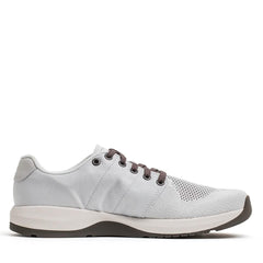 GORUCK Ballistic Trainer sneaker in lunar rock and charcoal, side view, durable rucking shoe