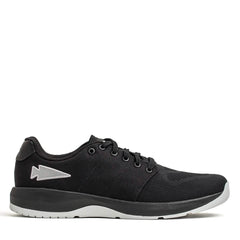 GORUCK Ballistic Trainers black sneaker with silver logo, durable rucking shoe on white background