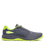 GORUCK Ballistic Trainer in wolf grey with acid lime sole and spearhead logo, side view