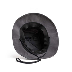GORUCK black boonie hat with adjustable chin strap, rugged outdoor rucking gear