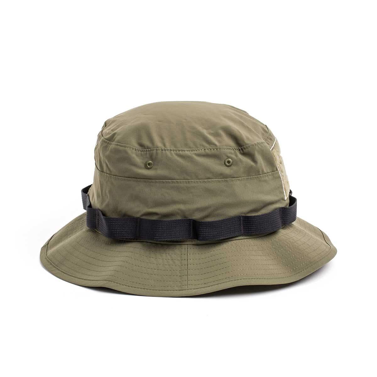 GORUCK olive green boonie hat with black tactical band, rugged outdoor rucking gear