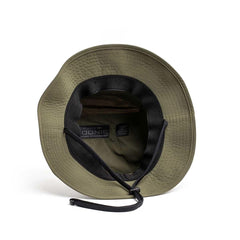 GORUCK Boonie Hat in olive green with black interior and adjustable chin strap