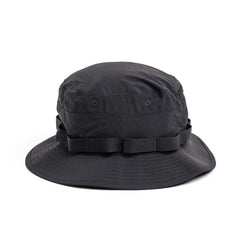 GORUCK black Boonie hat with wide brim and MOLLE webbing, rugged outdoor gear