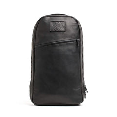 GORUCK Bullet 15L black leather rucksack with front zipper pocket, minimalist design
