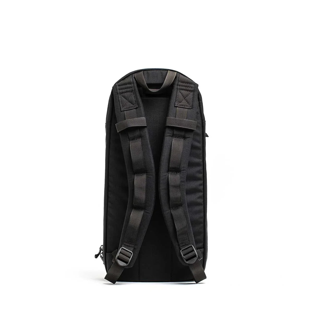 GORUCK Bullet Ruck 10L black backpack back view with padded shoulder straps