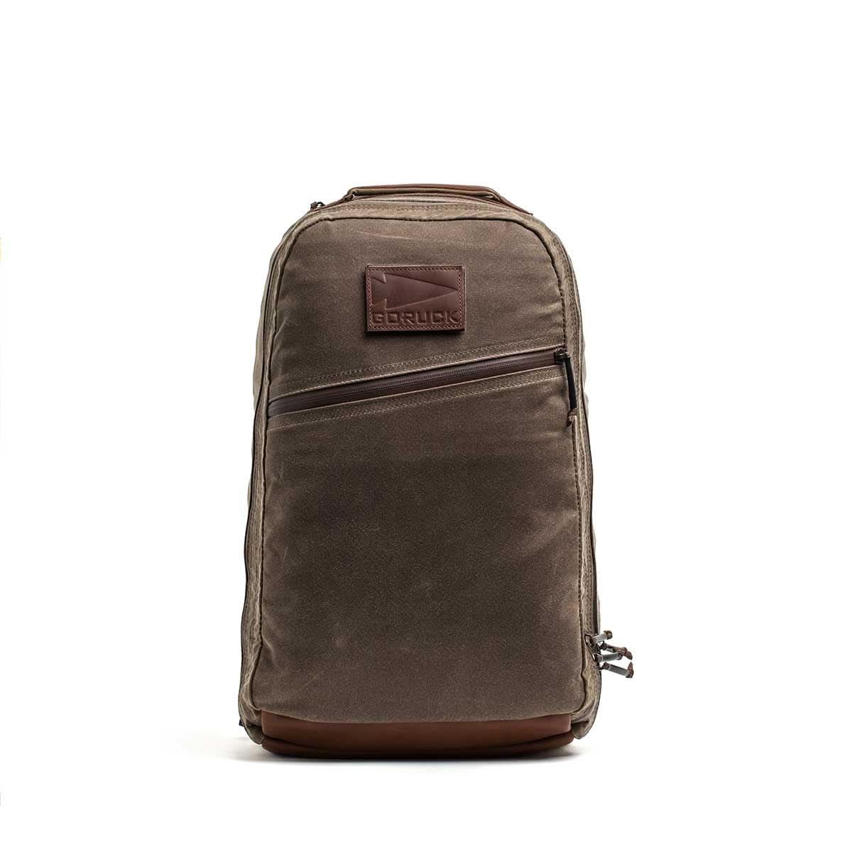 GORUCK Bullet 18L heritage dark oak rugged backpack with front stash pocket