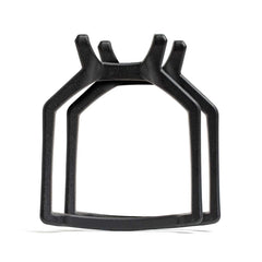 Pair of black GORUCK chest plate weights for rucking training equipment on white background