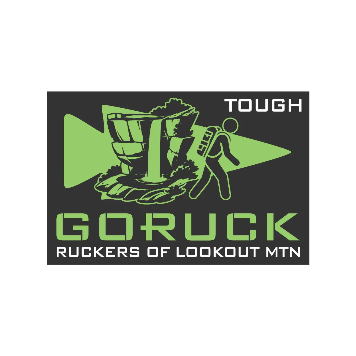 GORUCK Ruckers of Lookout Mountain patch with hiker and waterfall graphic