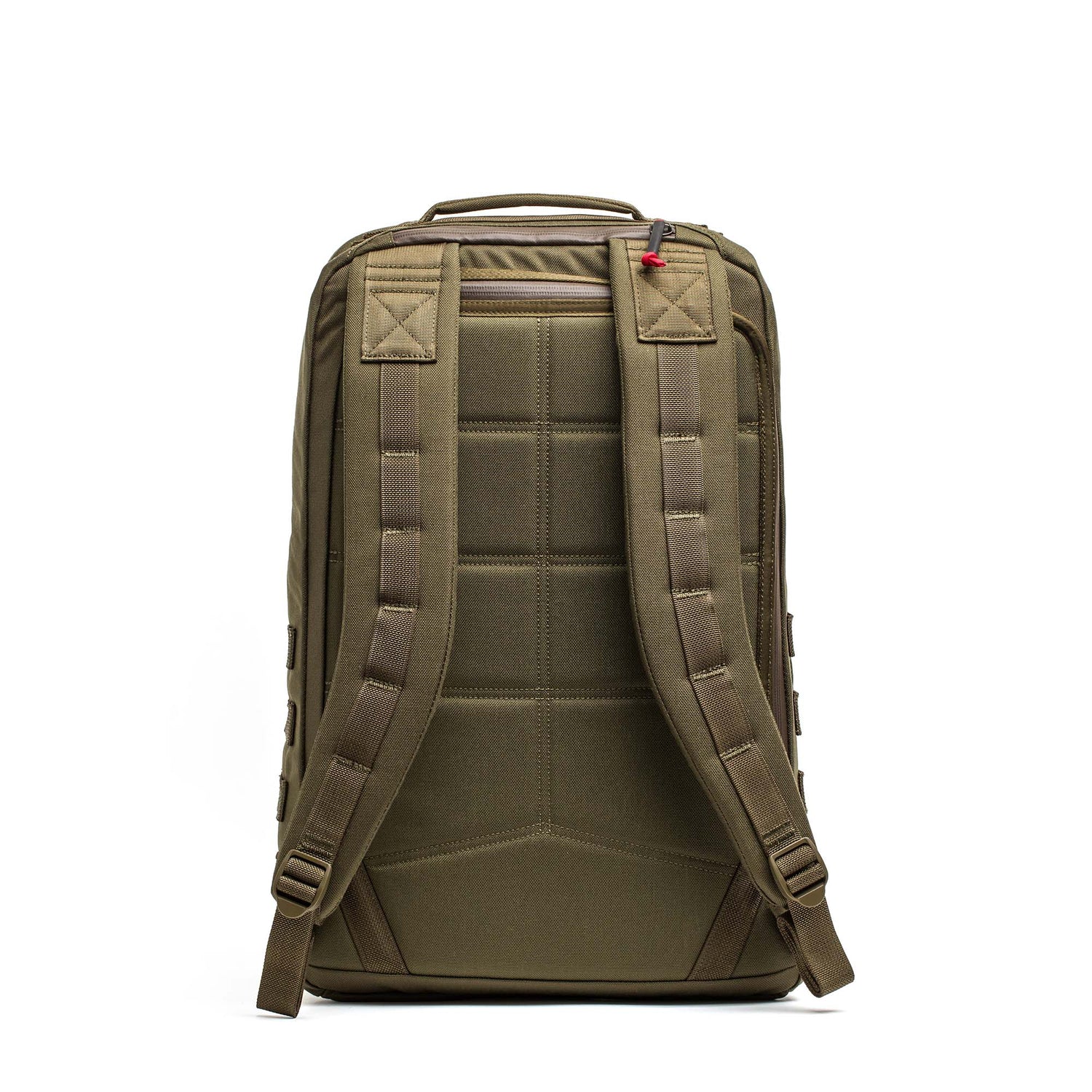The GR2 - Cordura in olive green is shown from the back, featuring padded shoulder straps and a top handle—ideal as a Special Forces backpack or carry-on travel bag.