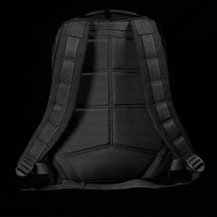 GORUCK black rucksack back view showing padded straps and rugged stitching, rucking gear