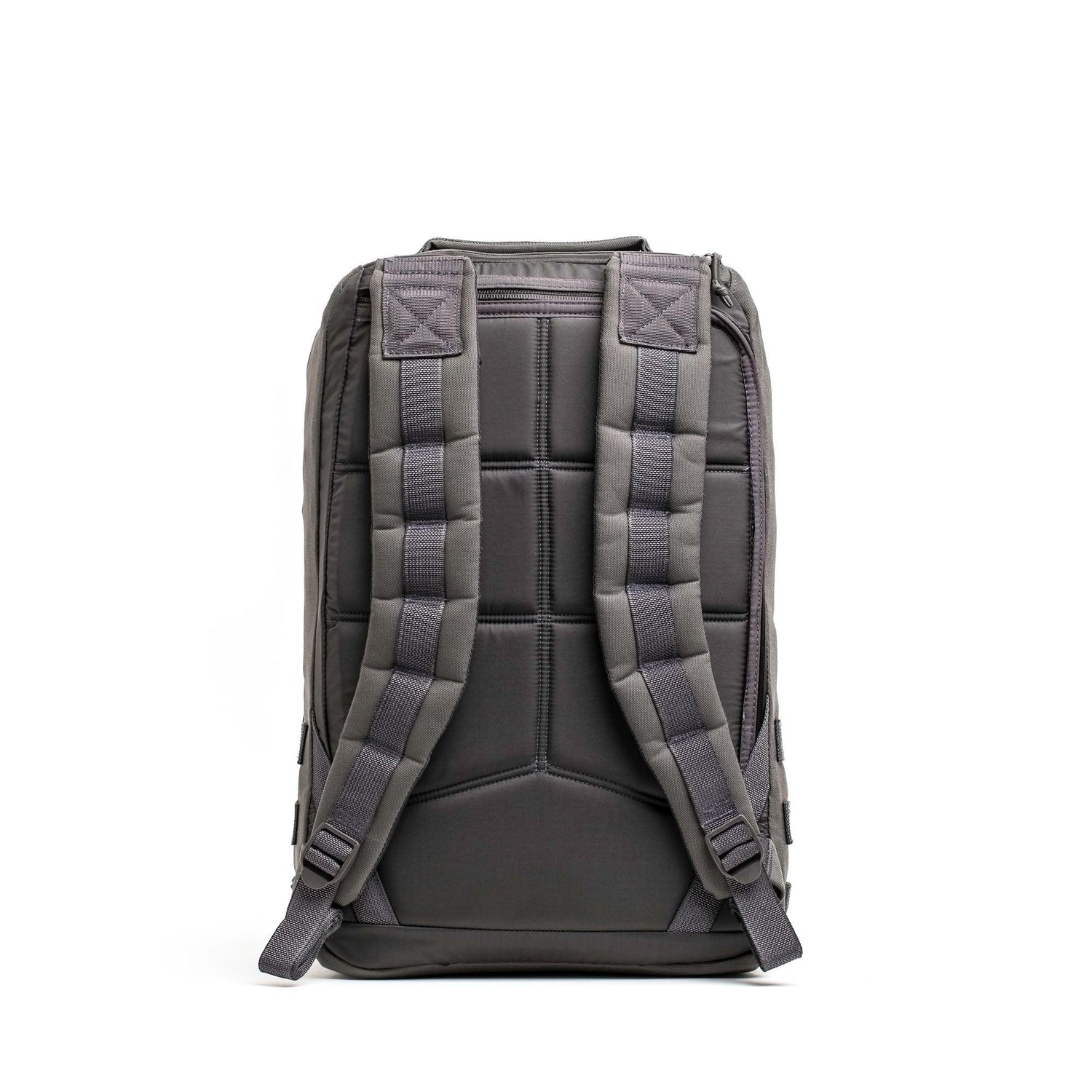 GORUCK Wolf Grey rucksack backpack with padded straps and top zipper on white background