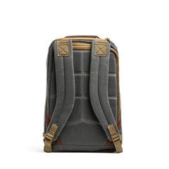 GORUCK Heritage Slate rucksack, rugged grey canvas with tan straps and reinforced stitching