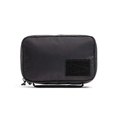 GORUCK black tactical field pouch with Velcro patch on white background