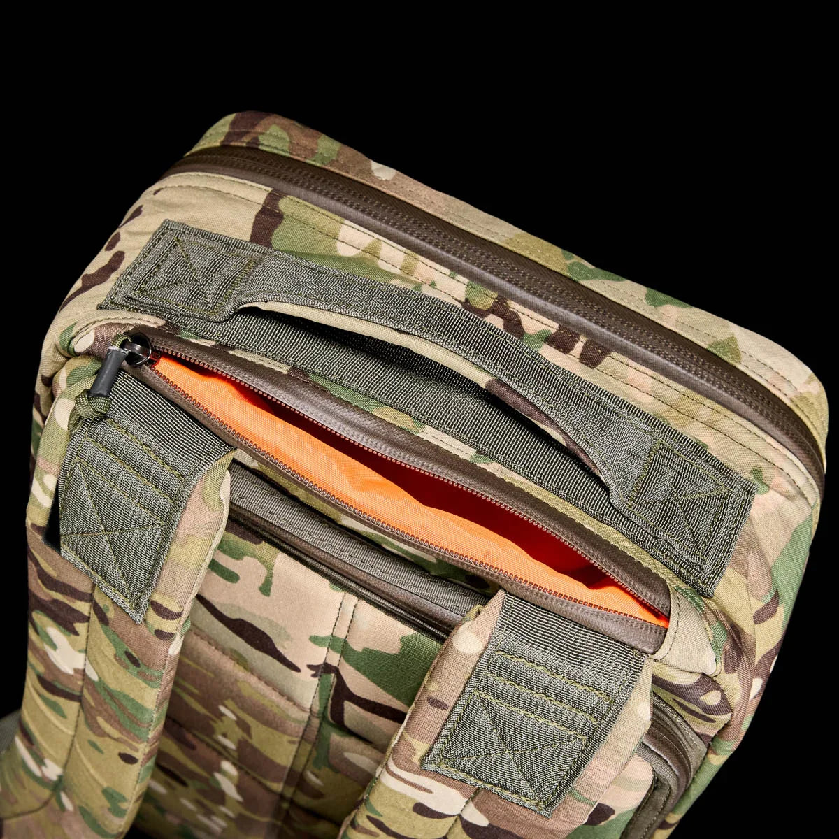 GORUCK GR1 21L XPAC backpack in Multicam with rugged straps and orange interior