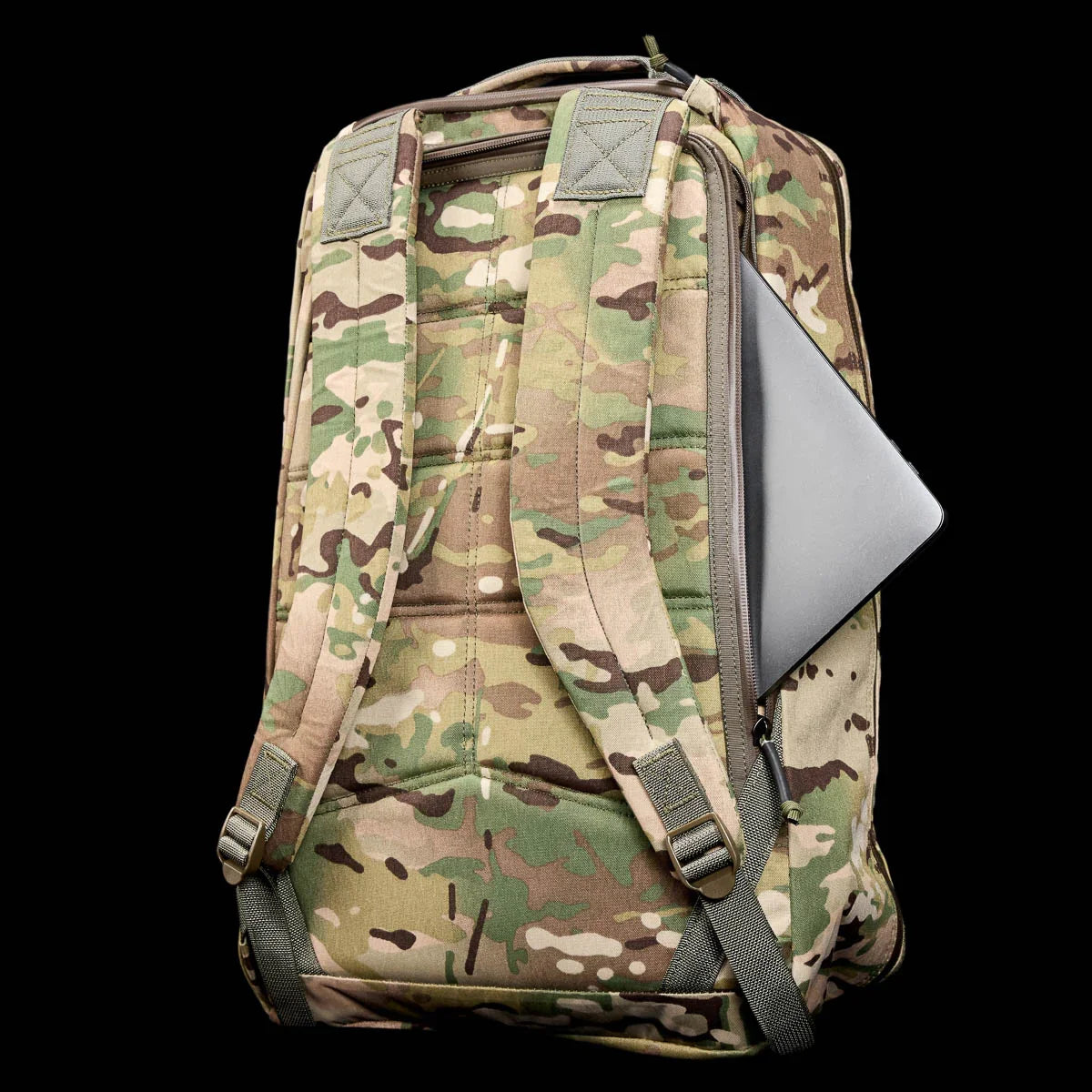 GORUCK GR1 26L Multicam XPAC backpack with laptop in rear compartment, rugged rucking gear