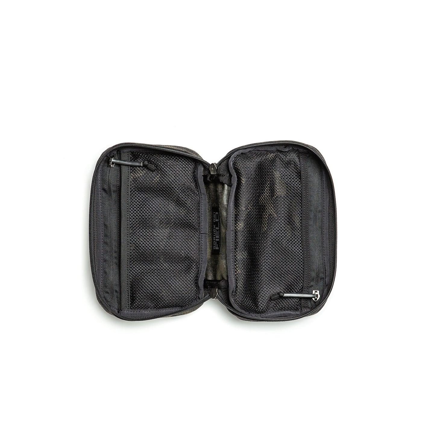 GORUCK GR1 Field Pocket Black Multicam open showing interior mesh pockets for rucking gear