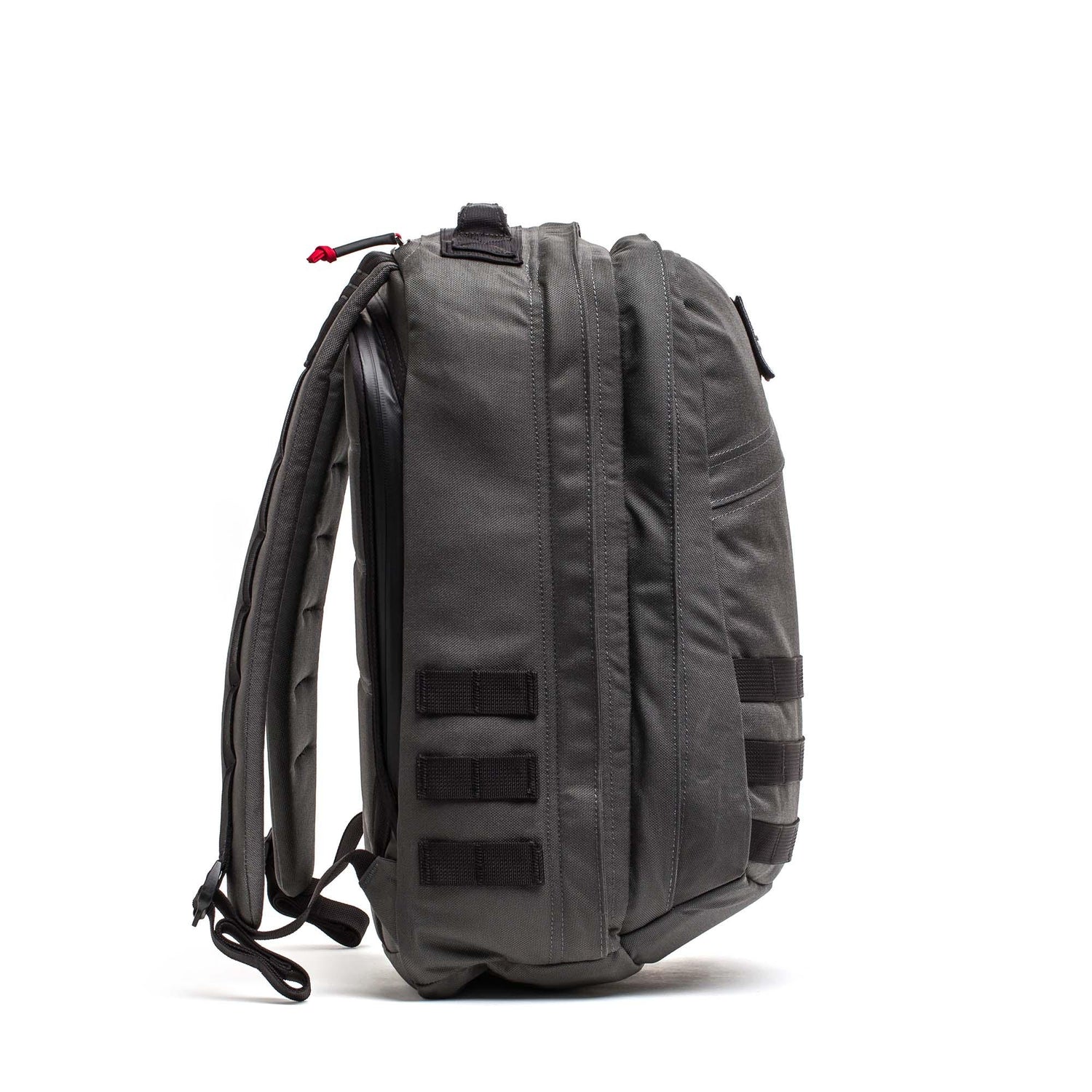 GORUCK GR2 26L Armor Grey Black 1000D tactical rucksack side view on white background