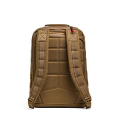 GORUCK coyote brown 26L tactical backpack, padded straps, rugged 1000D Cordura fabric