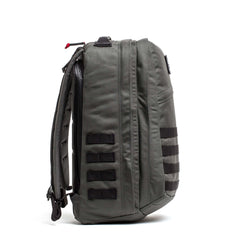 GORUCK GR2 34L Armor Grey Black rugged backpack with MOLLE webbing, side view