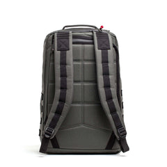 GORUCK GR2 34L backpack in armor grey and black, rugged padded straps, durable design